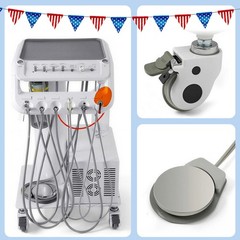 Portable Dental Mobile Delivery Unit with Air Compressor Curing Light Scaler