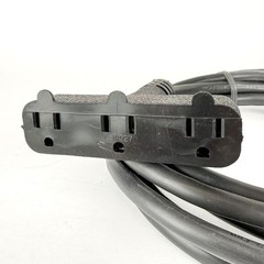 15 ft 12 Gauge Black SJTW Extension Cord – Triple Outlet, USA, Indoor/Outdoor