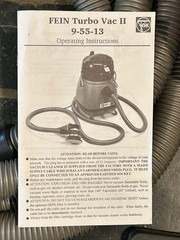 Fein 9.55.13 Turbo II Wet Dry Shop Vacuum w/Accessories 1000W 9.5A