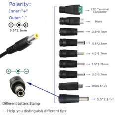 60W Adjustable Voltage 3 to 24V AC/DC Switch Power Supply Adapter 9 Plugs LED