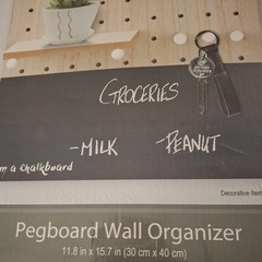 Trueliving Pegboard Wall Organizer Chalkboard 11.8in X 15.7in