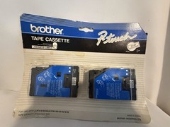 Brother P Touch Laminated Label Tape Cassette Two Pack Tc – 20 Black On White