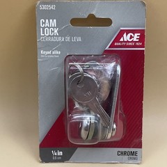 1/4” Cam Lock Keyed Alike with Chrome Finish for Drawer New