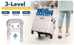 Ultimate Foldable Rolling Cart with Wheels and Bonus Insulated Shopping Bag.