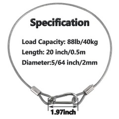 Stage Light Safety Cable Stainless Steel Security Wire Heavy Duty 5 Pieces USNew
