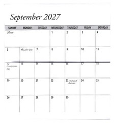 Color Choice * White Flower * 3 Year Pocket Calendar Planner 2025-2027 w Notepad