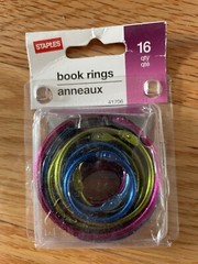 Staples Book Rings Multi Color Metallic 16 count Different Sizes NEW