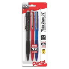 Twist-Erase GT Mechanical Pencil – 3-pack Assorted Colors