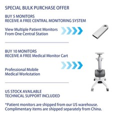 12-Inch Patient Vital Signs Monitor Multi-Parameter ECG/NIBP/TEMP/RESP/SPO2/PR