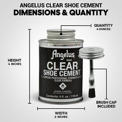 Clear Shoe Cement Adhesive for Leather Rubber Plastic Vinyl 4oz All Purpose Glue