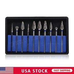 10 Pcs Tungsten Carbide HP Dental Acrylic Bur Drill Coarse Cutter 2.35mm Shank