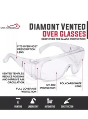 Qty.12 BISON LIFE Diamont Vented Over Glasses Safety Glasses Meets ANSI Z87.1