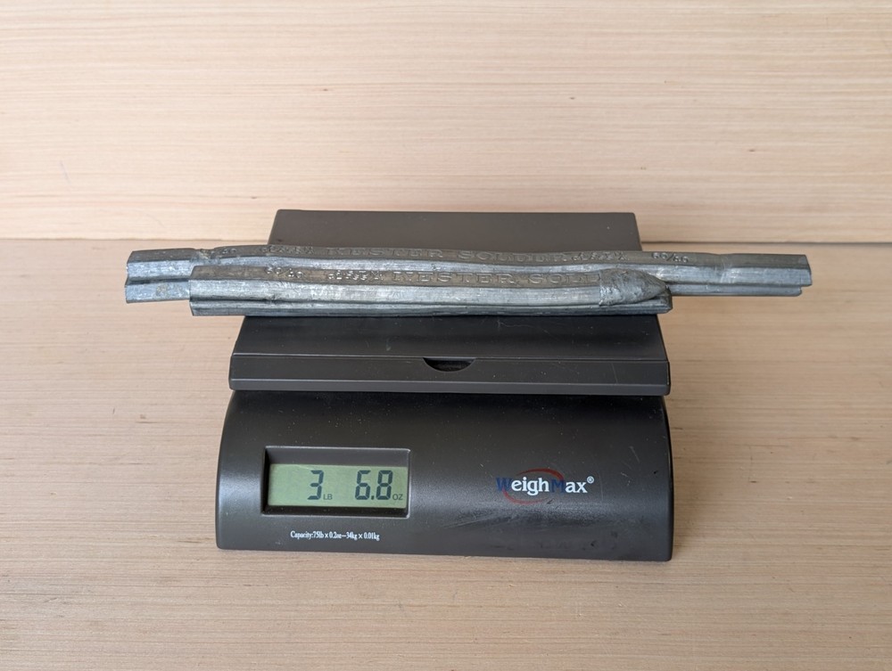 3 Pounds 6.8 Ounces (4 Pieces) 60/40 Solder Bars Tin Lead Kester Glaser Smelting