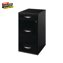 3 Drawer Letter Width Vertical File Cabinet with Pencil Drawer, Black 💪👌