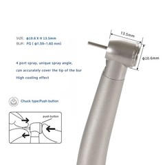 Dental Slow Low Speed Contra Angle Handpiece E-Type Push Button Head 1:1 ST