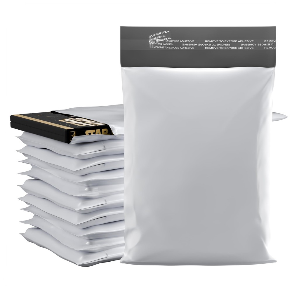 6″ x 9″ Poly Mailer Envelopes – 100 Count, Self Seal White Plastic Mailing Ba…