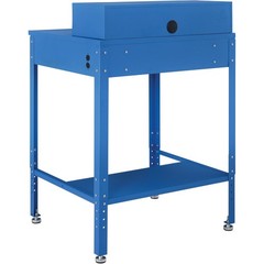 34-1/2″W x 30″D x 38″H Shop Desk with Pigeonhole Riser Electrical Outlets Flat