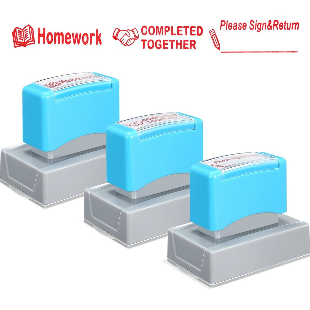 3 pcs Teacher Stamps Self Inking Checkbox Grading Teacher Stamps for Classroo…