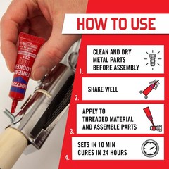Loctite Threadlocker Red 271 Heavy Duty Adhesive for Large Fasteners 50 mL