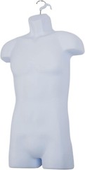 3 Clothing Display Torso Forms Fits S-L Hanging Male Mannequin White Hollow Back