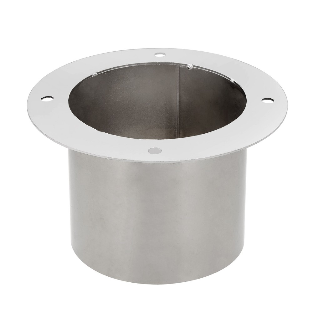 4.5″ Duct Connector Flange Stainless Steel Straight Pipe Hose Flange, Silver