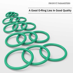 2.2mm Cross Section O Rings FKM Rubber 6mm-80mm OD Oil Resistant Seals (Green)