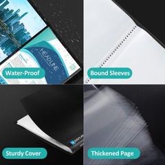 72 Pocket Binder with Plastic Sleeves, Large Capacity 8.5×11 Presentation Book,