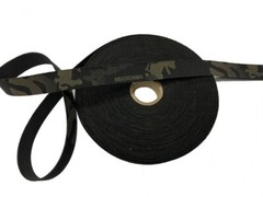 25mm / 1″ Single Sided Crye Multicam Black Elastic ( Military Webbing MTP