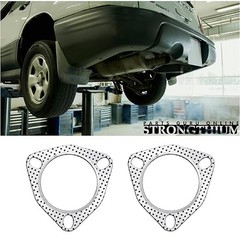 2 Pcs 2.5 Inch Exhaust Pipe Flange Gasket 3-Bolt 63.5mm 2.5″ Muffler Manifold Co