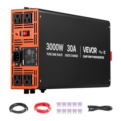 VEVOR 3000W Sump Pump Battery Backup System LCD Pure Sine Wave Power Inverter
