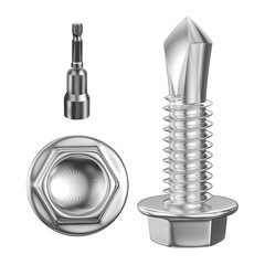 300Pcs Hex Washer Head Self Drilling Screws, 410 Stainless Steel Metal SheetS…