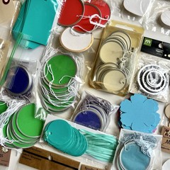 Price Tags Hang String Blank Lot Merchandise Vintage NOS New Paper Disk