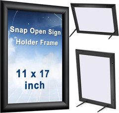 2 Pcs Black, 11 X 17 Inch, Front Load Easy Open Snap Frame Poster/Picture Frame,