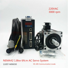 220V 1.8KW NEMA42 AC Servo Motor Drive Conrroller Kit 6Nm 5Nm 4Nm 2Nm +3M Cables