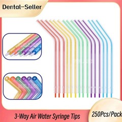 250/PK Dental Disposable 3 Way Air Water Syringe Spray Nozzles Tube Tips Rainbow