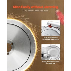 VEVOR Commercial 12″ Blade Meat Slicer Deli Food cutter Electric slicer 440RPM