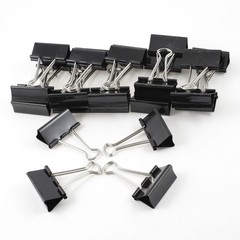 24 Pcs 41mm Width Black Metal Office File Ticket Paper Binder Clips Tool