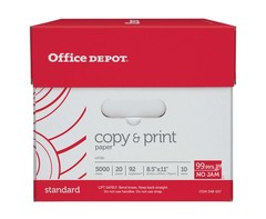 Office Depot Printer & Copy Paper 10 Reams, White, Letter 8.5″ x 11″, 5000 Sheet