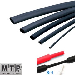 1/2″ (12.7mm) Pk 25/50 6″ 3:1 Heat Shrink Tubing Adhesive Lined Dual Wall Black