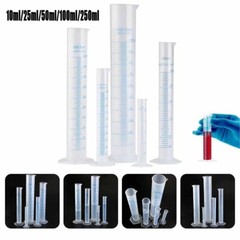 10/25/50/100/250ML Plastic Measuring Cylinder Laboratory Test Graduated Tube
