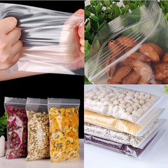 200/100PCS Transparent Zip Bags Food Jewelry Vacuum Storage Bag Plastic Thicken