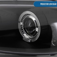 1998 2004 Dodge Intrepid LED Dual Rims Projector Headlights Pair Black