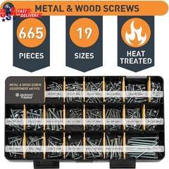 2251 Piece Hardware Assortment Kit with Screws, Nuts, Bolts & Washers (3 Trays)…