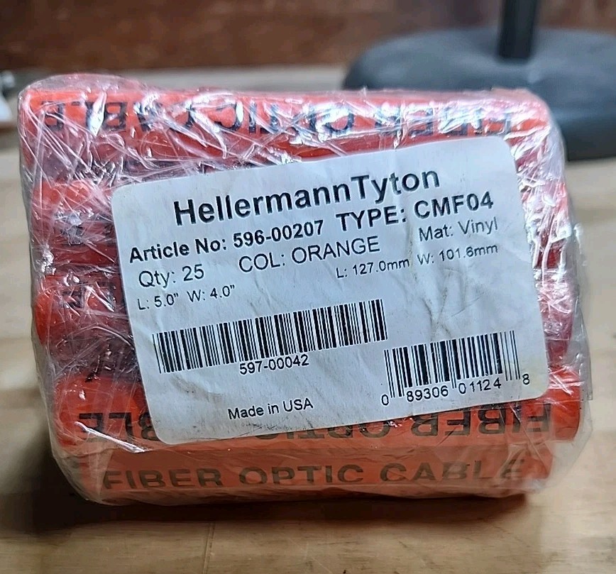 HellermannTyton CMFO4 Fiber Optic Cable Marker 4″ L x 5″ W Orange Lot Of 25