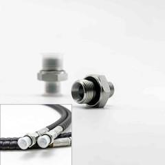 2Pcs 14H to 18ED Fitting Adapters Excavator Hydraulic Hose Pipe Thread Connector