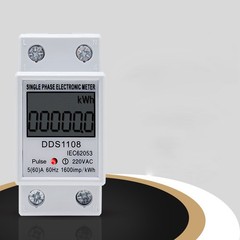 LCD Single Phase Electric Energy Meter KWH Power Usage Monitor 220V 60A DDS1108