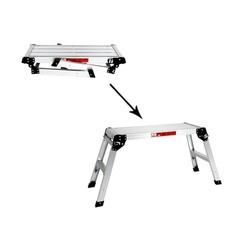 30″ Aluminum Step Folding Work Platform Drywall Ladder 330lbs Non-slip Bench
