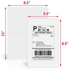 50-1000 Premium 8.5″ X 5.5″ Half Sheet Self Adhesive Shipping Labels 2 Per Sheet