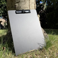 9.4×12.6×0.06 Inch Carbon Fiber Clipboard Black Low Profile Clip Letter/A4
