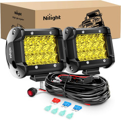 Led Light Bar 2PCS 4 Inch 36W Amber Triple Row Spot LED Light Bar 3600LM Waterpr
